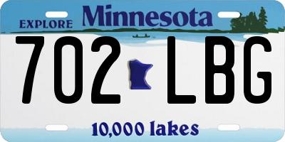 MN license plate 702LBG