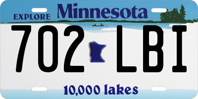 MN license plate 702LBI