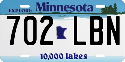 MN license plate 702LBN