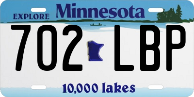 MN license plate 702LBP