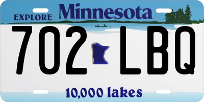 MN license plate 702LBQ