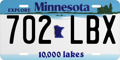 MN license plate 702LBX