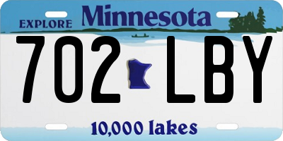 MN license plate 702LBY