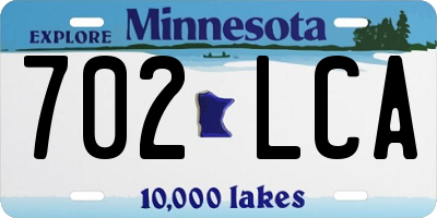 MN license plate 702LCA