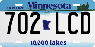 MN license plate 702LCD