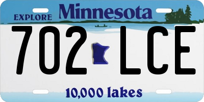 MN license plate 702LCE