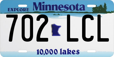 MN license plate 702LCL