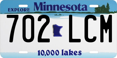 MN license plate 702LCM