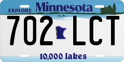 MN license plate 702LCT