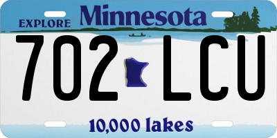 MN license plate 702LCU