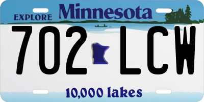 MN license plate 702LCW