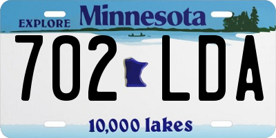 MN license plate 702LDA