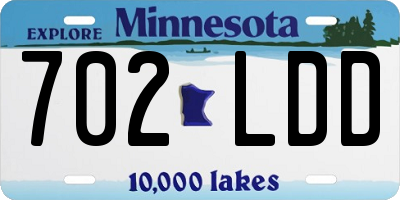 MN license plate 702LDD