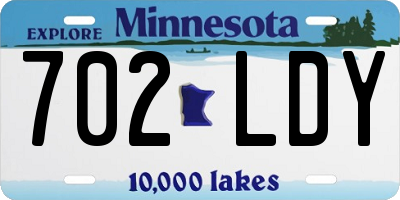 MN license plate 702LDY
