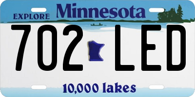 MN license plate 702LED