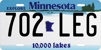 MN license plate 702LEG
