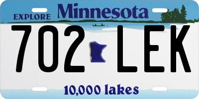 MN license plate 702LEK