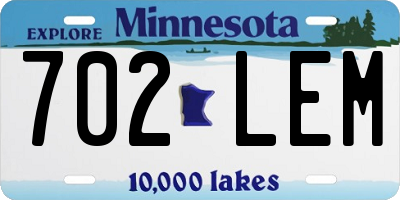 MN license plate 702LEM