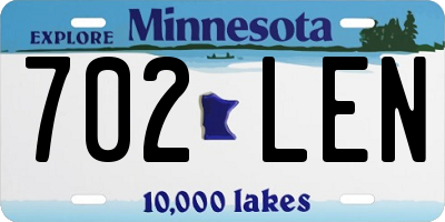 MN license plate 702LEN