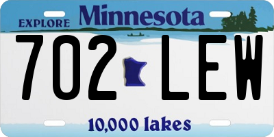MN license plate 702LEW