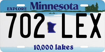 MN license plate 702LEX