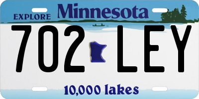 MN license plate 702LEY