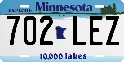 MN license plate 702LEZ