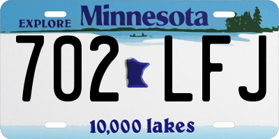 MN license plate 702LFJ