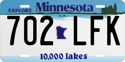 MN license plate 702LFK