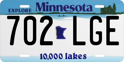 MN license plate 702LGE