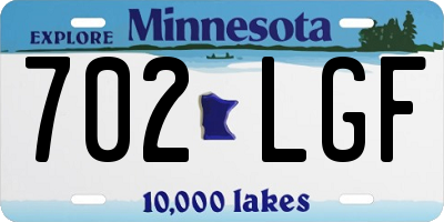 MN license plate 702LGF
