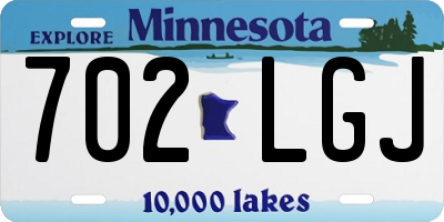 MN license plate 702LGJ