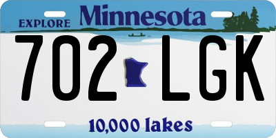 MN license plate 702LGK