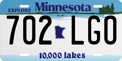 MN license plate 702LGO