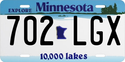 MN license plate 702LGX