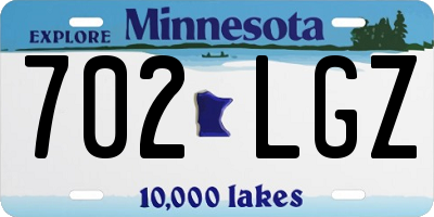 MN license plate 702LGZ