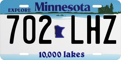 MN license plate 702LHZ