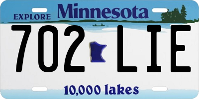 MN license plate 702LIE