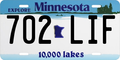 MN license plate 702LIF