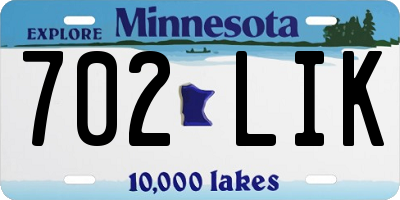 MN license plate 702LIK