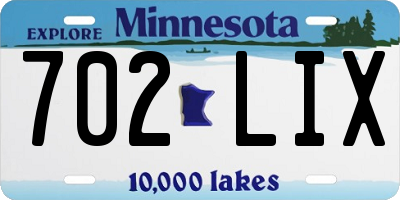 MN license plate 702LIX