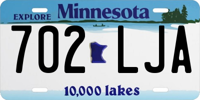 MN license plate 702LJA