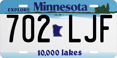 MN license plate 702LJF