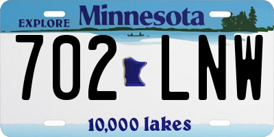 MN license plate 702LNW