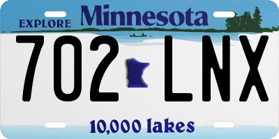 MN license plate 702LNX
