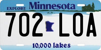 MN license plate 702LOA