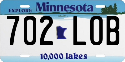 MN license plate 702LOB
