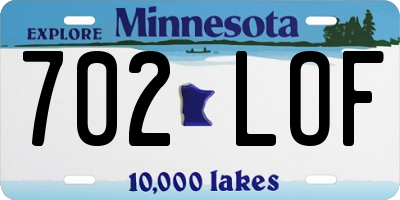 MN license plate 702LOF