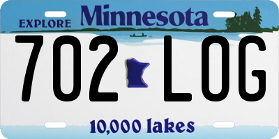MN license plate 702LOG