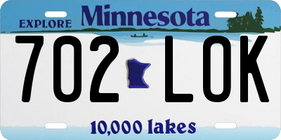 MN license plate 702LOK